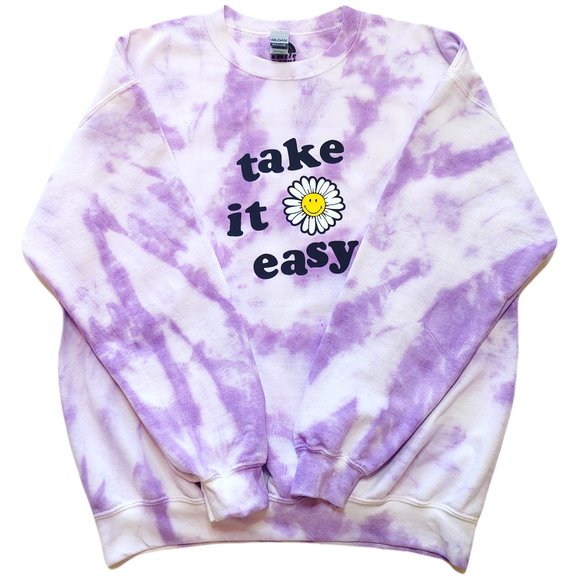 Smiley Face Daisy Tie-Dye Sweatshirt - Picture 4 of 5